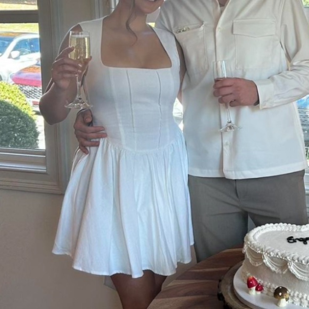 Meshki White Backless Dress